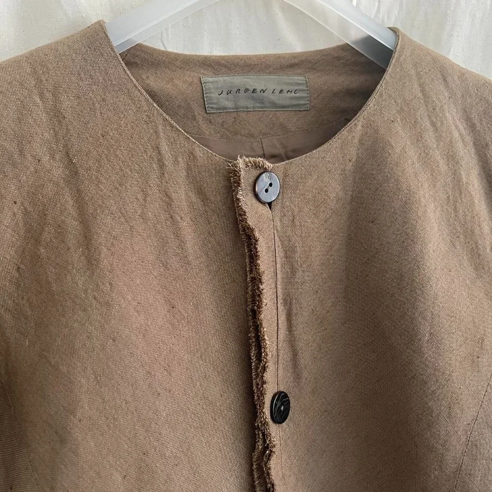 Jurgen Lehl linen jacket in chestnut - Picture 4 of 8